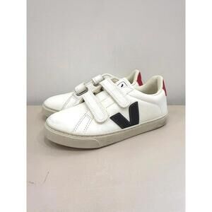 Veja V-10 Leather Sneakers with Velcro Straps Kids Size 3